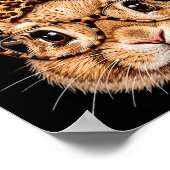 Lustiges Hasengesicht Brille Bandana Leopard Bogen Poster (Ecke)