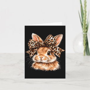 Lustiges Hasengesicht Brille Bandana Leopard Kanin Karte