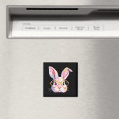 Lustiges Hasengesicht Brille Eier Kaninchen Frohe Magnet (In Situ (Geschirrspüler))