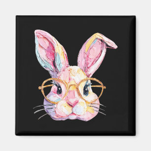 Lustiges Hasengesicht Brille Eier Kaninchen Frohe Magnet
