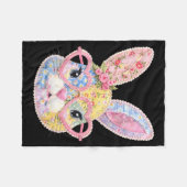 Lustiges Hasengesicht Gles Floral Patchwork Kaninc Fleecedecke (Vorderseite (Horizontal))