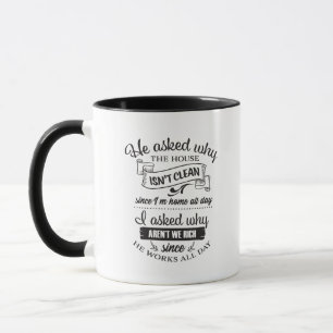 Lustiges Haus putzt Frau Wortkunst  Tasse