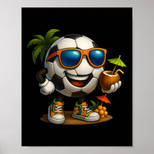 Lustiges Hawaii Fußball Ll Hawaiianischer Tropisch Poster