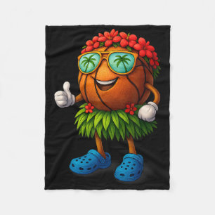 Lustiges Hawaii-Skelett Hawaiianischer Tropischer Fleecedecke