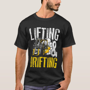 Lustiges Heben und Driften von Gabelstaplern im La T-Shirt