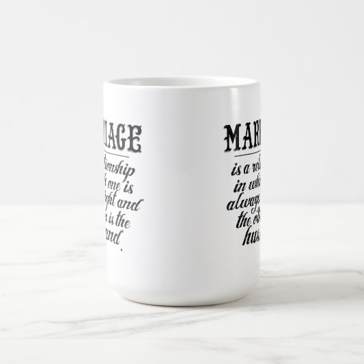 Lustiges Heirat-Zitat Kaffeetasse (Mittel)