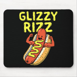 Lustiges Heißes Glizzy Rizz Hunde Meme Slang Mousepad