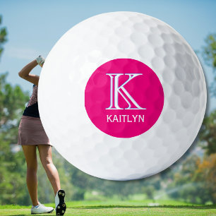 Lustiges heißes rosa feminines 3-schichtiges Monog Golfball