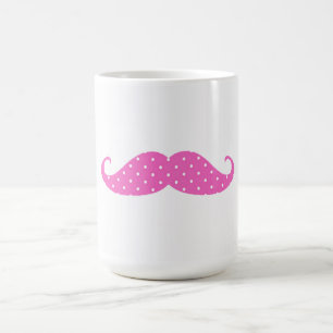 Lustiges heißes rosa Mädchen- Schnurrbart mit Punk Kaffeetasse