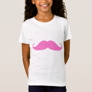 Lustiges heißes rosa Mädchen- Schnurrbart mit Punk T-Shirt