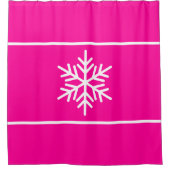 Lustiges Hellrosa Weiß Schneeflocke Horizontale St Duschvorhang (Vorderseite)