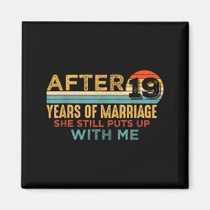 Lustiges Hemd 19. Hochzeitstag Ehemann 19 Magnet