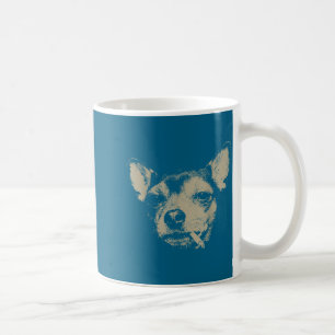 Lustiges Hemd Hund raucht Zigarette Chihuahua Meme Kaffeetasse