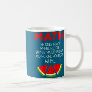 Lustiges Hemd Mathe Wassermelone Berechnungs-Witz  Kaffeetasse