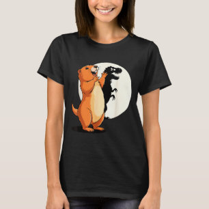 Lustiges Hemd Murmeltier Schatten Dinosaurier Hand T-Shirt