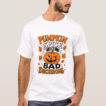Lustiges Herbst-Halloween-PSL-Grafik-T-Shirt