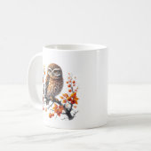 Lustiges Herbst-Saison-Eulen-Monogramm Kaffeetasse (Vorderseite Links)