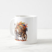 Lustiges Herbst-Saison-Pferd-Monogramm Kaffeetasse (Vorderseite Links)