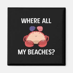 Lustiges Herren-T-Shirt zum vierten Juli Strandkre Magnet