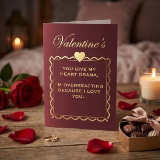 Lustiges "Herz-Drama" Valentinstag für Freundin Feiertagskarte