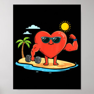Lustiges Herz Fitnessstudio Workout Gewichtheben Poster