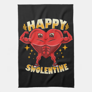 Lustiges Herz-Gym-Workout Valentinsgeschenk Geschirrtuch