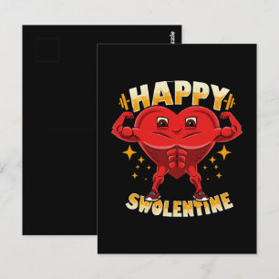 Lustiges Herz-Gym-Workout Valentinsgeschenk Postkarte