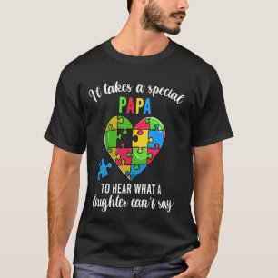 Lustiges Herz-Puzzle-Shirt, Papa-Autismus-Bewussts T-Shirt
