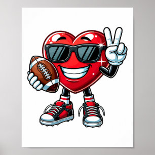 Lustiges Herz spielt Fußball Jungen Mädchen Kinder Poster
