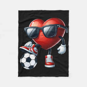 Lustiges Herz spielt Fußball Valentinstag Männer J Fleecedecke