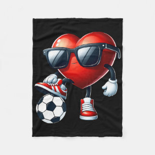 Lustiges Herz spielt Fußball Valentinstag Männer J Fleecedecke