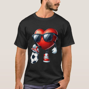 Lustiges Herz spielt Fußball Valentinstag Männer J T-Shirt
