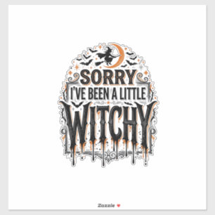 Lustiges Hexen-Halloween Vintage Gravur Shirt Des Aufkleber