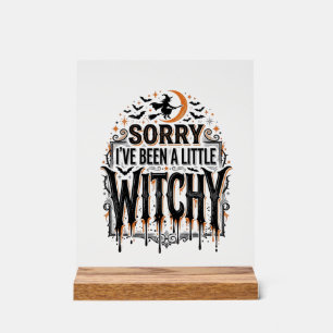 Lustiges Hexen-Halloween Vintage Gravur T-Shirt De Acrylschild