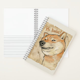 Lustiges "Hi Babe" zwinkerndes Shiba Inu Valentins Notizblock
