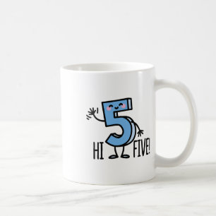 Lustiges Hi Five! Hohes Hand-Hallo-Welle Nummer 5  Kaffeetasse