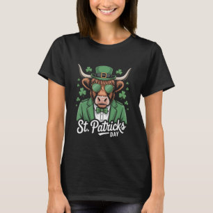 Lustiges Highland-Kuh-T-Shirt Irisches Glück Shamr T-Shirt