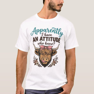 Lustiges Highland-Kuh-Verhaltensmuster Vintage-Sti T-Shirt