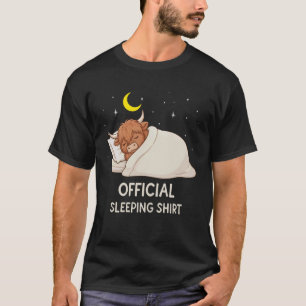 Lustiges Highland-Rind Offizielles Schlafshirt Pyj T-Shirt