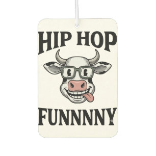 Lustiges Hip-Hop-Kuh Vintage-Gravur-Shirt-Design_1 Autolufterfrischer