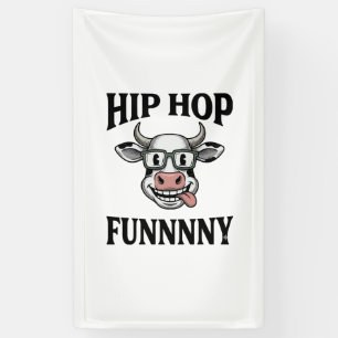 Lustiges Hip-Hop-Kuh Vintage-Gravur-Shirt-Design_1 Banner
