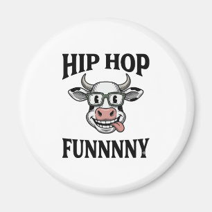 Lustiges Hip-Hop-Kuh Vintage-Gravur-Shirt-Design_1 Magnet