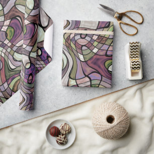 Lustiges Hip Lila Violett Schwarzes Mosaik Pop-Art Geschenkpapier