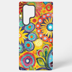 Lustiges Hippie-Blumenmuster Samsung Galaxy Hülle