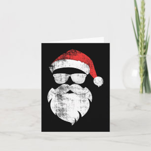 Lustiges Hipster-Weihnachtsmann-Gesicht mit Hut, B Karte