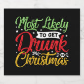 lustiges, höchstwahrscheinlich betrunkenes Weihnac Bierflaschenetikett (Einzelnes Label)