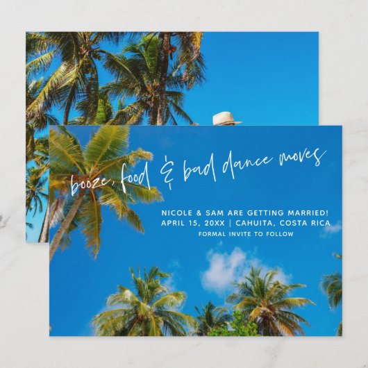 Lustiges Hochzeitsfoto am Strand - Save-the-Date-K Save The Date (Vorne/Hinten)