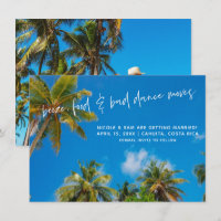 Lustiges Hochzeitsfoto am Strand - Save-the-Date-K