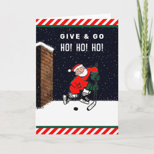 Lustiges Hockey-Weihnachten Feiertagskarte