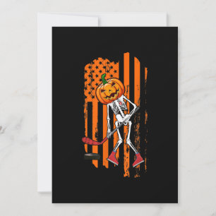 Lustiges Hockeyspieler Fan-Geschenk Skelett Hallow Feiertagskarte